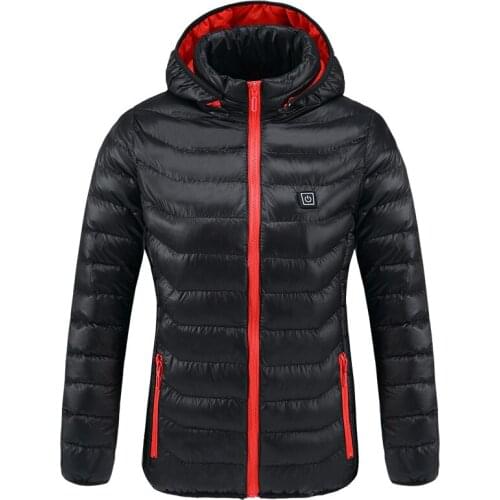 New Winter Warm Heated Jackets Women Smart Thermostat USB Constant Temperature Hooded Heating Clothing Skiing Hiking Coats