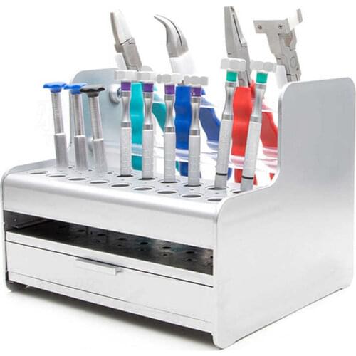 Multi-Function Watch Glasses Repairing Tool Storage Display Rack Holder with Drawer Watch Parts Watch Tool Kits