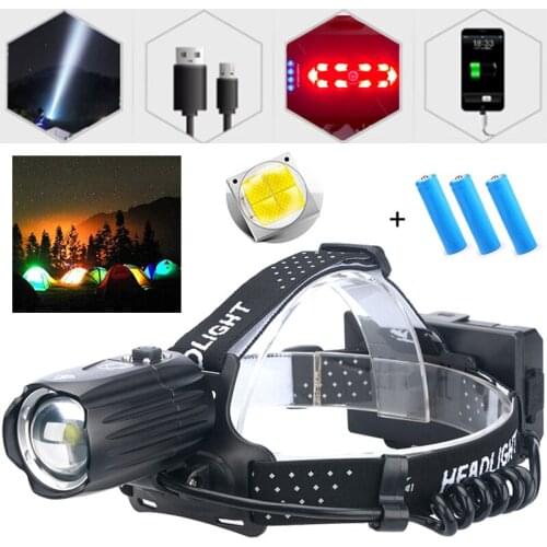 Mayitr Powerful XHP90 LED Headlamp USB Rechargeable Lamp Outdoor Fishing Headlight Multi-output USB-C Rechargeable flashlight