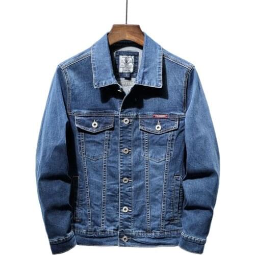 Jeans Coat Male Brand Clothes 2021New Autumn Mens Blue Denim Jacket Fashion Casual Cotton Elasticity