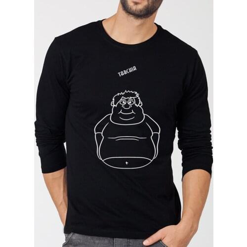 TARCHIA 2021 Shirts Homme Slim Fit Long Sleeve Fun Autumn Print Brand Mens T-Shirts New Cotton Oversized Tops Fat Men Tee