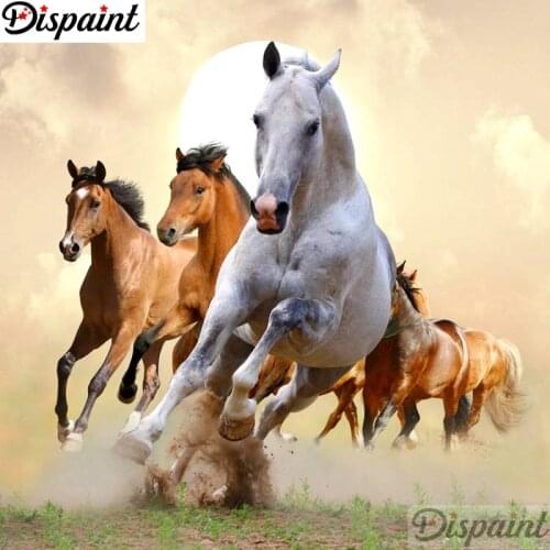 Dispaint Full Square/Round Drill 5D DIY Diamond Painting "Animal horse" Embroidery Cross Stitch 3D Home Decor A11153