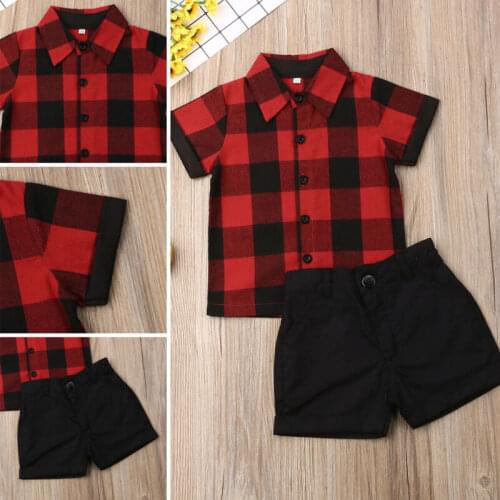 Toddler Kids Baby Boy 12M-5Y Newborn Clothes Shirt Tops Shorts Gentleman Formal Outfits