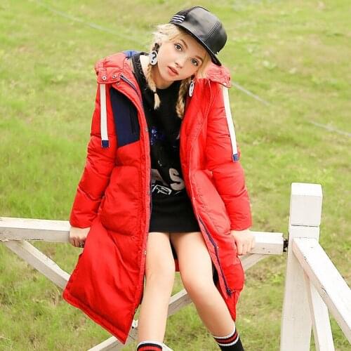 Womens Arrival New Down Jackets Hooded Winter Coat Female Warm White Duck Jacket Women Long Parka Abrigo Mujer WXF386