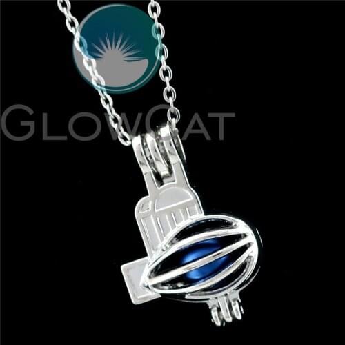 R-K906 Submarine Stones Beads Cage Essential Oil Diffuser Aroma Locket Necklace Boys Friend Party Gift