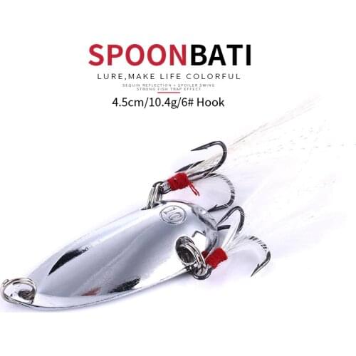 HENGJIA 1pcs 4.5cm 10.4g Spoons Fishing Lures Hard Metal Trolling Spinnerbaits Trout Catfish Spinner Baits Pesca Fishing Tackle