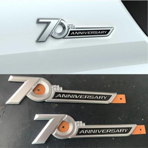 2pcs Silver Side Emblem 70th Anniversary For Land Cruiser 200 300 FJ200 LC300 Accessories
