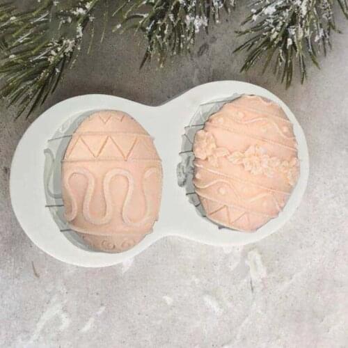 3D Silicone Chocolate Molds Happy Easter Egg Rabbit Chocolate Moulds Plastic Baking Pastry Bakery Festival Bakeware Tool