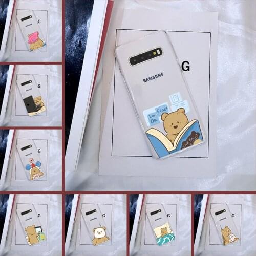 Cute Bear Kawaii Cartoon Back Cover For Samsung Galaxy Note 10 Pro Soft Silicone Case For Samsung S10 Plus 5G 10E Phone Case