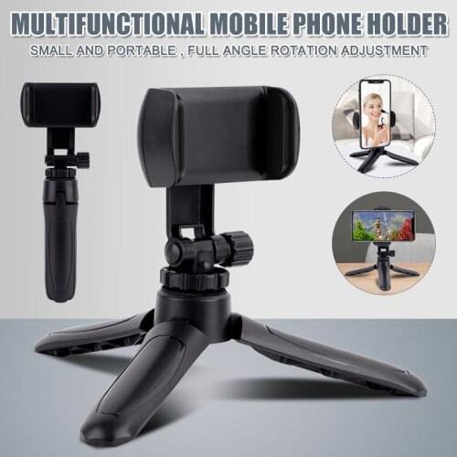Foldable Phone Tripod Holder Portable Tripod 360°Rotation Phone Stand Holder For Gopro IPhone Samsung Xiaomi Huawei Phone