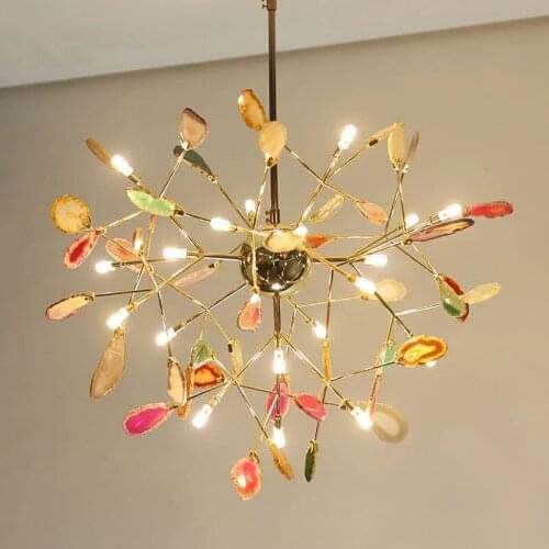 Modern Led Chandeliers Colorful Crystal Ceiling Chandelier For Living Room Bedroom Dining Room Nordic Home Art Decor Luminaire