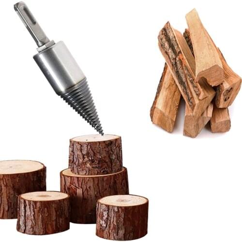 32mm HSS Firewood Splitter Drill Bit Round/Hex/Triangle Shank Wood Split Cone Drill Bit High Carbon Steel Woodworking Tools