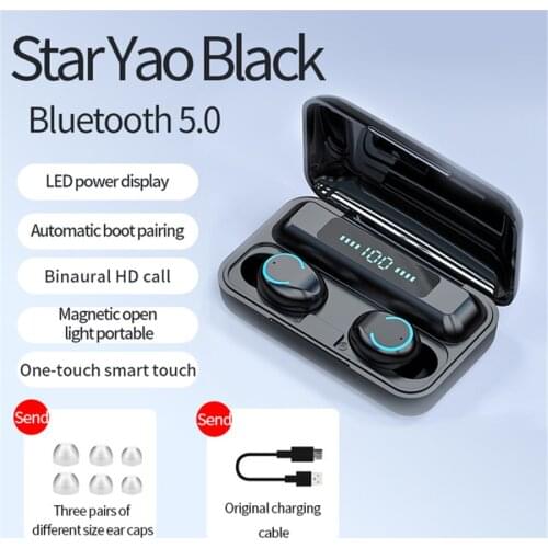 Wireless Headphones TWS Headsets Bluetooth Headphones Original F9 Bluetooth 5.0 Earphones 9D Hifi Stereo Sports with Charg Box