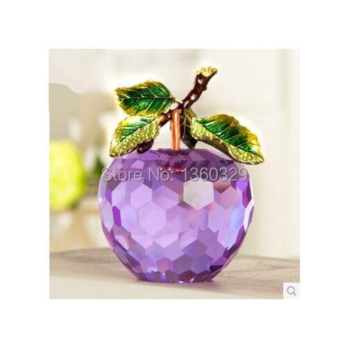 Home Decoration Accessories Crystal Apple Christmas Birthday Gift Lustre Crystal Music Box Crafts Ornaments Wedding Decoration