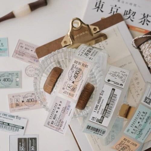 Vintage Ticket PET Tapes for Card Making Bullet Journal DIY Scrapbooking Label Stickers
