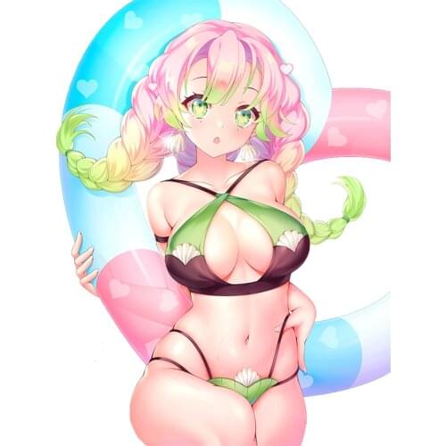 Funny Demon Slayer Car Stickers Sexy Girl Cartoon Anime Decals Car Window Motorcycle Decoration Vinyl KK PVC 13cm X 9.5cm