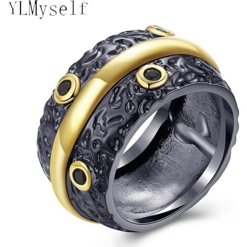 Fashion circle black finger ring vintage anel feminino anillos bague aneis trendy daily jewelry copper rings for women