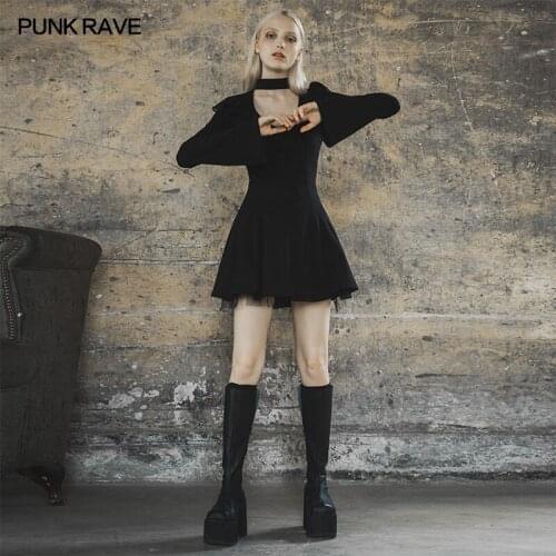 Dark falbala lashing back dress Punk Rave OPQ-633LQF