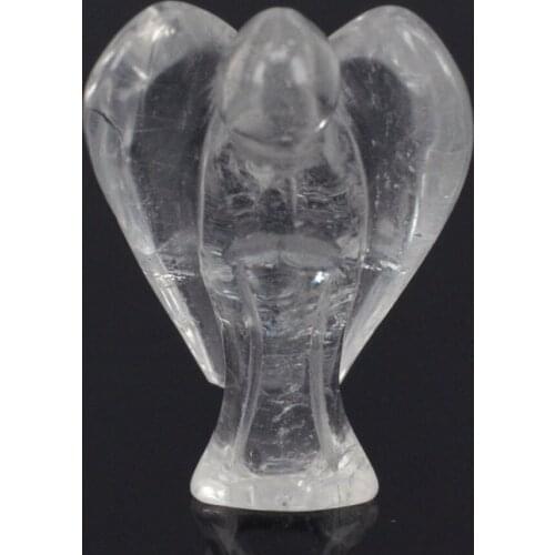 1.5inch Clear Quartz Crystal Gems Carving Angel Natural Crafts Stone Figurine Chakra Healing Reiki Stone