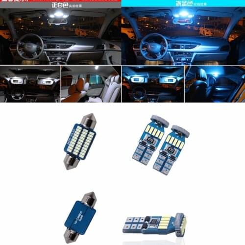 11pcs White Car Interior LED Light Bulb Kit For VW Golf 6 MK6 GTI 2010-2015 Front/Rear Dome Reading Lamp ice blue pink
