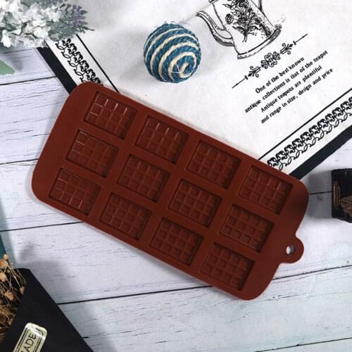 12 Cell Cavity Mini Chocolate Bar Candy Professional Silicone Mould Decor Cake