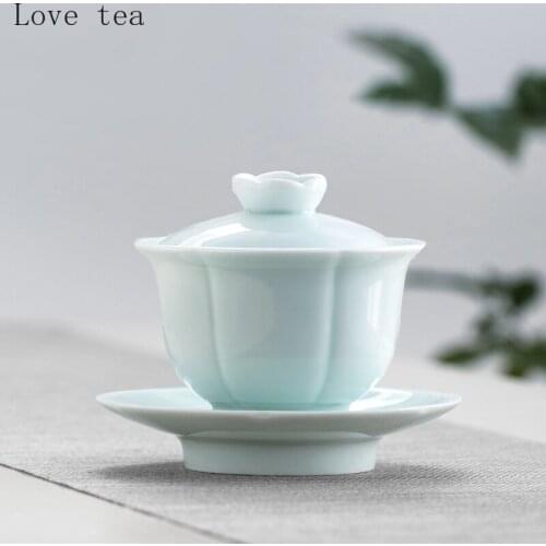 150ml Celadon Covered Bowl Teacup Ceramic Anti-scalding Tea Bowl Personalized Anti-scalding Kung Fu Tea Set Household Items