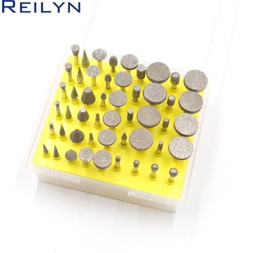 3.17mm Diamond grinding Bits 50 pcs electroplated diamond bit dremel polishing Head Grinding burr for dremel drill tools