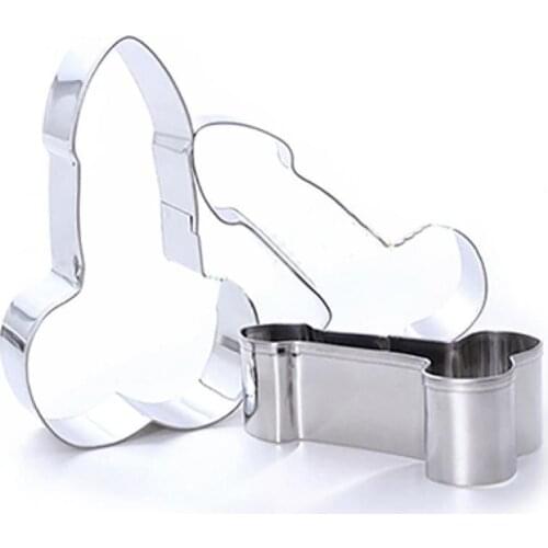 3Pcs Stainless Steel Willy Penis Cookie Cutter Mould Baking Biscuit Fondant Cake Mold
