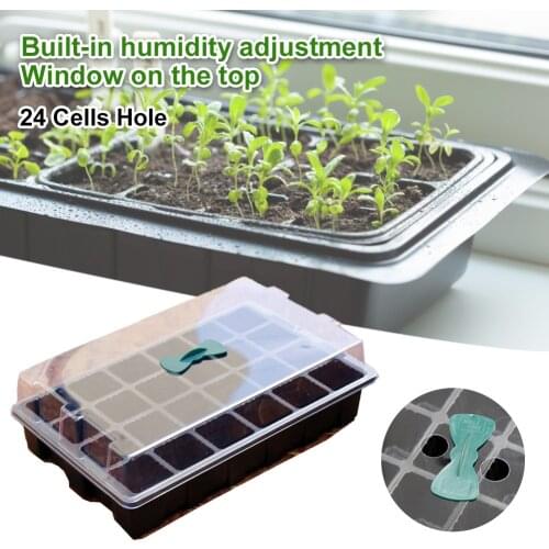 3pcs Plant Seeds Germination Tray Nursery Pots Planter Flower Pot with Lids Hydroponic Grow Box Seedling Tray with Breather Hole
