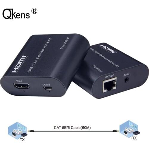 RJ45 4K HDMI Extender Cat5 60M 120M HDMI Extender Audio Video Converter Over Ethernet Cat6/5e for PS4 TV Box PC Laptop to HDTV