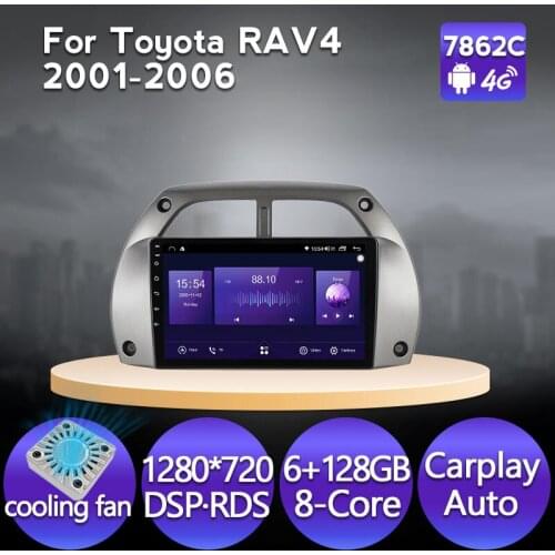 8-Core 6+128G Android 11 For Toyota RAV4 2001 2002 2003 2004 2005 2006 Car Radio Multimedia Video Player Navigation GPS WIFI BT
