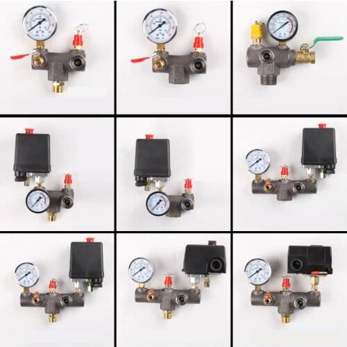 Air compressor accessories air pressure with switch assembly belt type air pump aluminum bracket six way iron cross arm outlet a