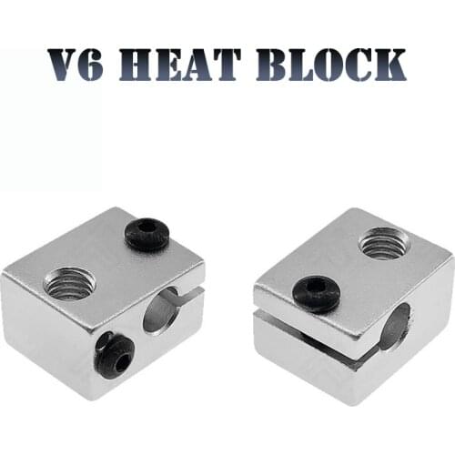 Aluminium V6 Heat Block For V5 V6 J-head Extruder HotEnd 3D Printers Parts Heater Hot End Heating Accessories 20*16*12 mm