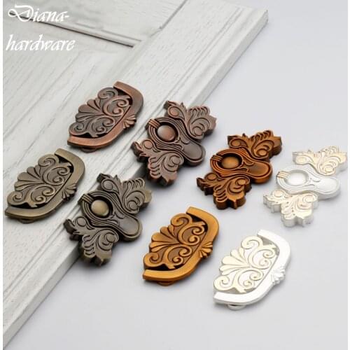 Antique Vintage Concealed Ring Handles Chic Home Decor Bronze Kitchen Cupboards Drawer Pulls Knob Cabinet Furniture Hardware