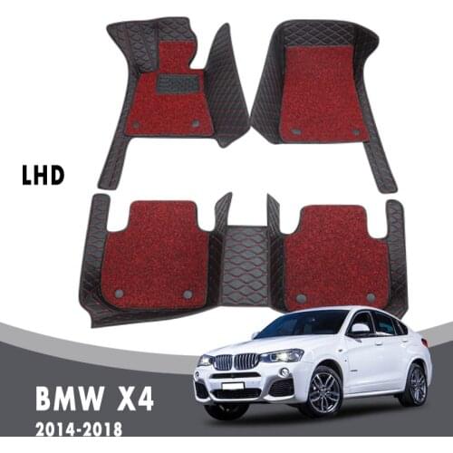 Car Floor Mats Carpets For BMW X4 2018 2017 2016 2015 2014 Luxury Double Layer Wire Loop Auto Interior Accessories Leather Rugs