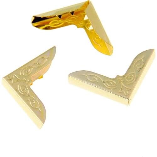 Free Shipping 25pcs Golden Book Scrapbooking Albums Menus Folders Corner Protectors 42x30mm (Fit 6mm thick) F1495