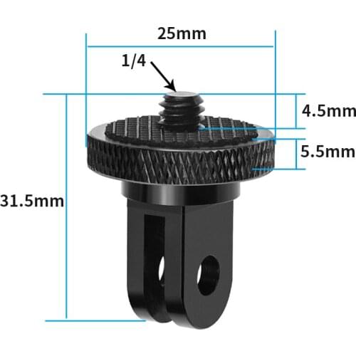 BGNING Aluminum Alloy Mini Tripod Adapter with 1/4 Screw Head for GOPRO 9/8/MAX / SJCAM / XIAOYI Action Video Sports Camera