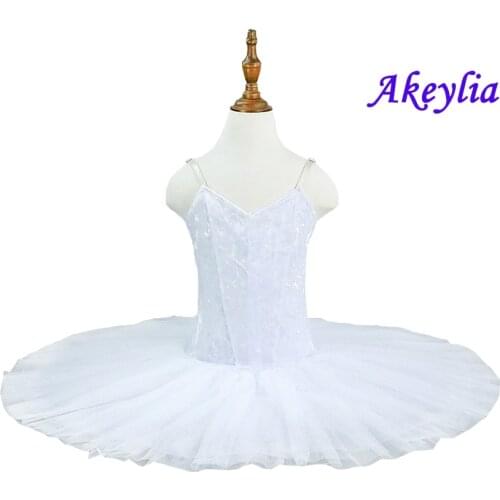 White pre porfessional Pancake Tutu Girls Swan Lake Black Costumes Classical Peformance Tutu Dress without decoration