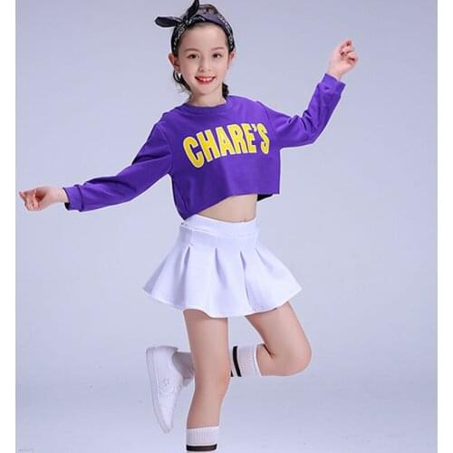 Kid Street Dance Hip Hop for Girls Cheerleader Uniform Girl Jazz Dance Costumes Child Sport Suit Children Modern Dancing Clothes