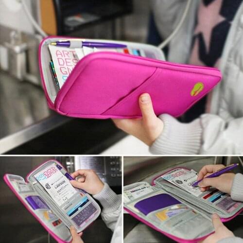Travel Wallet Passport Credit ID Card Holder Organizer Cash Holder Document Bag Multifunction Purse Travel Pack 2021