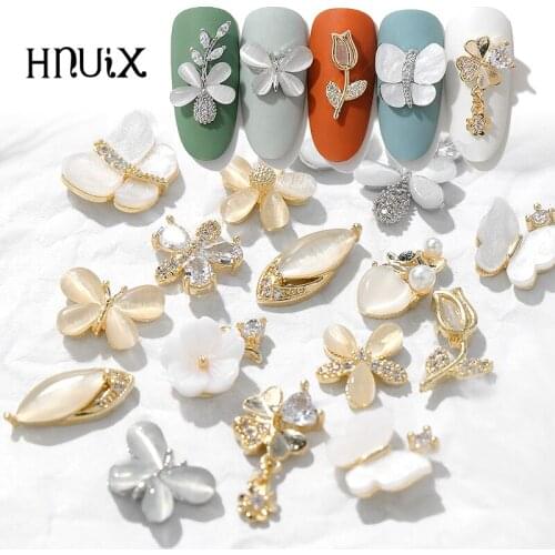 1Pc Zircon Nail Art Butterfly Luxury Decorations Bow Ties Daisy Flower Pendant Rhinestone Jewelry Ornaments Manicure Accessories