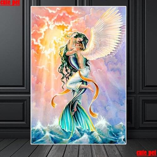 Full drill square Crystal Paintings Mermaid Angel Love Diamond Embroidery Full round 5d Diy diamond painting anime poster decor