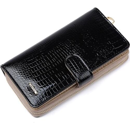Wallets for Women Long Multi-card Patent Leather Ladies Wallet Leather Bag Zipper Buckle Clutch Leather Bag Wallets for Women