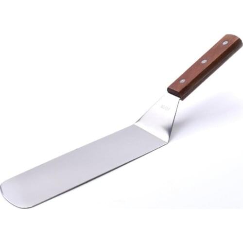 Kitchen Stainless Steel Grill Spatula Wood Handle Griddle Spatula Steak Frying Shovel Grill Turner Steak Fried Shovel Tool
