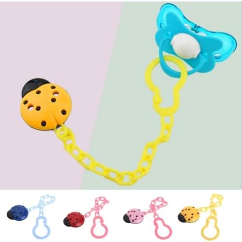 Cute Toddler Baby Ladybug Dummy Pacifier Clip Chain Holder Soother Nipple Strap E06F