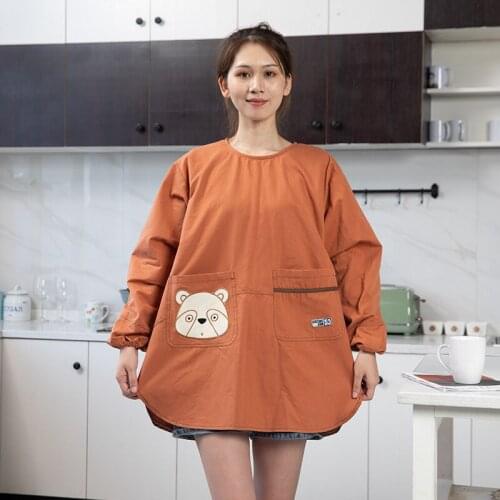 Multifunctional kitchen waterproof hand rubbing bear apron household thickened apron oil-proof overalls apron