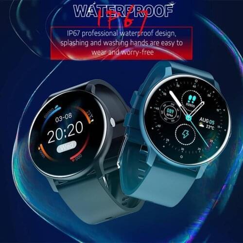 Mens Sports Smart Watch Fitness Tracker Heart Rate Monitor Wristband 42mm Stainless Steel Womens Touch Screen Smart Watch