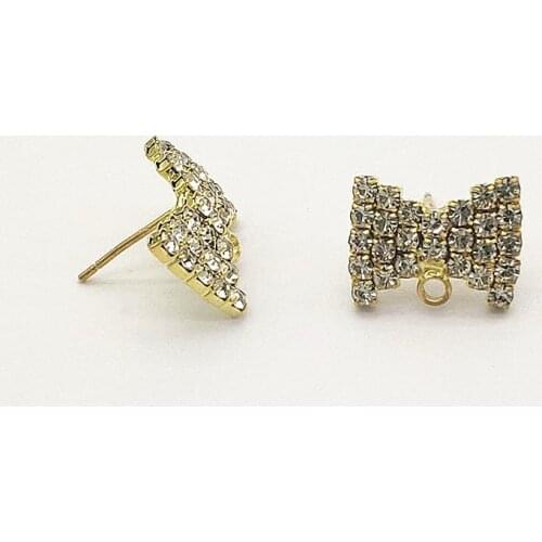 New Arrival! 11x14mm 50pcs Claw Chain Rhineston Ear Stud Connectors For Handmade Earring DIY Parts Jewelry Findings & Components