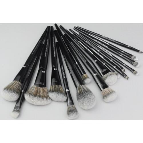 New Black Makeup Brushes Professional Natural Hair Brushes Kit Foundation Powder Contour Eyeshadow Blush Face Beauty Make Up Bru
