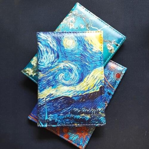 Starry Sky Passport Holder Pu Leather Travel Wallet Cute Color Landscape Passport Cover High Quality Case for Passports